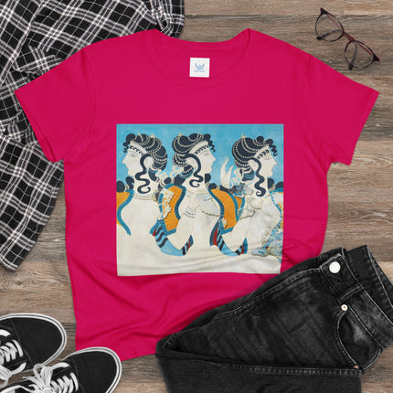 Reproduction of Ladies in Blue by Emile Gilliéron Women's Midweight Cotton Tee