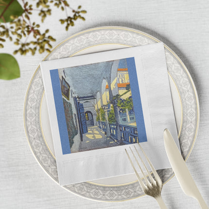 Gallery of a Moroccan Riad by George Gaudion White Coined Napkins