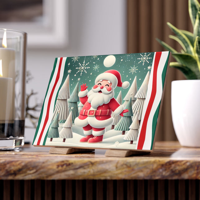 Santa's Joyful Night Ceramic Tile