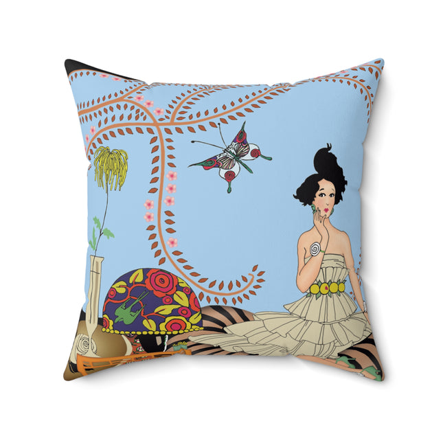 Minuit … ou l’appartement à la mode by George Barbier Spun Polyester Square Pillow