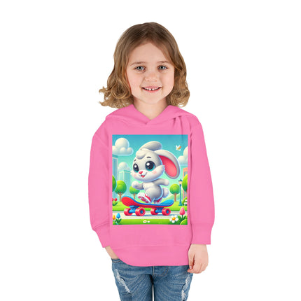 Skateboard Bunny Adventure Toddler Pullover Fleece Hoodie