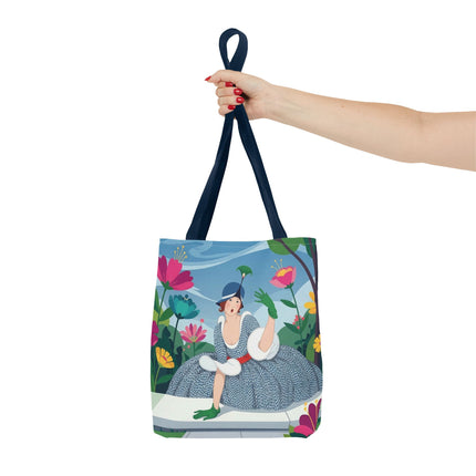 🌺🦚 The Lady Of The Peacock Garden Tote Bag – Art Deco Floral Fashion