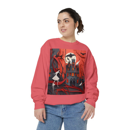 Halloween Night Scene Unisex Garment-Dyed Sweatshirt