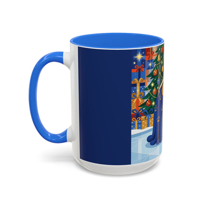 👑🎄 The Christmas Queen Of Golden Bells Colorful Mug – Art Deco Holiday Elegance