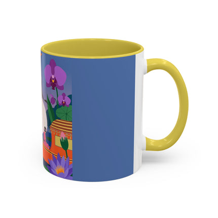 The Lady Of The Lotus Voyage Colorful Mugs – Art Deco Botanical Elegance