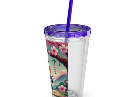 Samurai Kitten Sunsplash Tumbler with Straw, 16oz