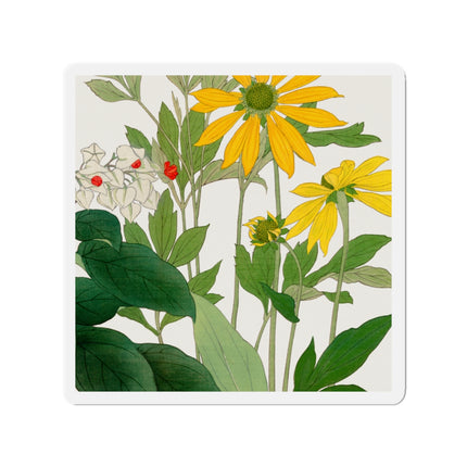 Clerodendrum & Rudbeckia Flower by Tanigami Kônan Die-Cut Magnets (5 Sizes)
