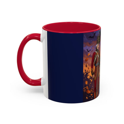 🎃💙 The Pumpkin Lantern Courtship Colorful Mug – Romantic Halloween Elegance