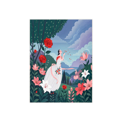 🌹💌 The Garden Of Blown Kisses Ceramic Tile – Art Deco Floral Romance