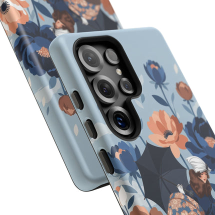 ☂️🌺 The Lady Of The Traveling Garden Phone Case – Art Deco Floral Adventure