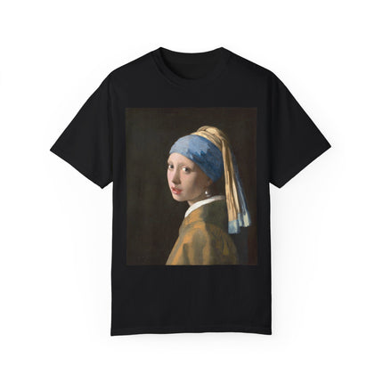 Girl with a Pearl Earring by Johannes Vermeer Unisex Garment-Dyed T-shirt