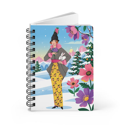 🐇❄️ The Lady Of The Winter Rabbit Garden Spiral Notebook – Art Deco Holiday Fantasy