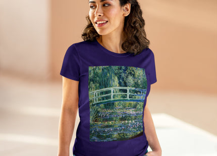Water Lilies and Japanese Bridge by Claude Monet Women's Midweight Cotton Tee