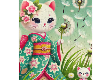 Geisha Kitten and the Dandelion Wish Puzzle (110, 252, 520-piece)