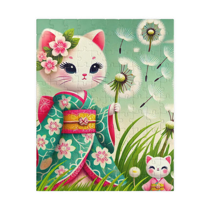 Geisha Kitten and the Dandelion Wish Puzzle (110, 252, 520-piece)