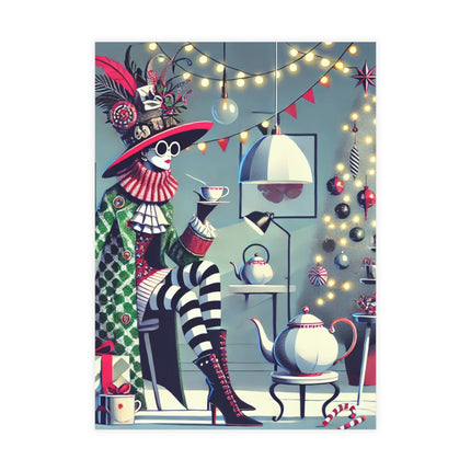 Whimsical Christmas Tea Party Postcard Bundles (envelopes included)