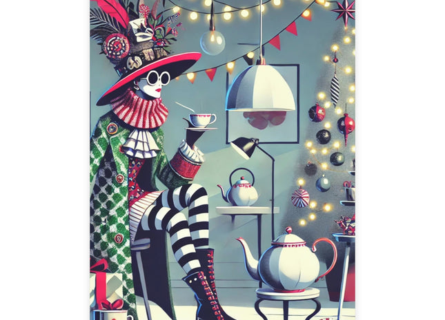 Whimsical Christmas Tea Party Postcard Bundles (envelopes included)