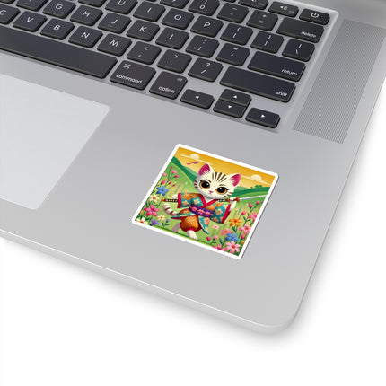 Samurai Kitten Kiss-Cut Stickers (4 Sizes)