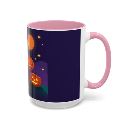 🎃🕯️ Moonlit Pumpkin Masquerade Colorful Mug – Whimsical Halloween Charm