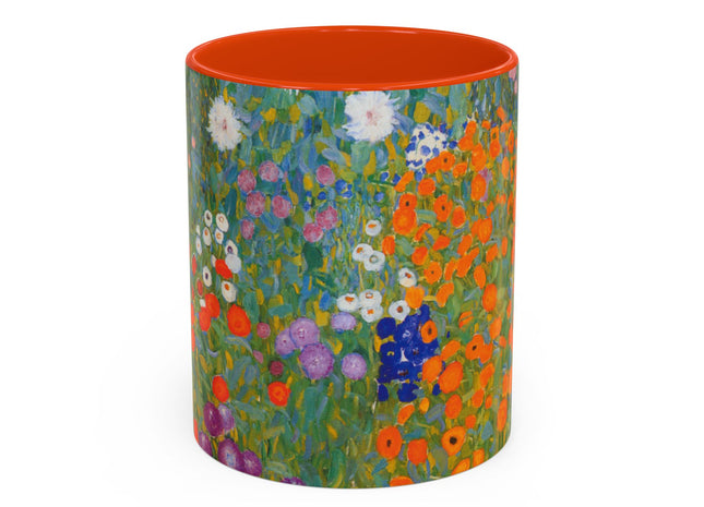 Cottage Garden by Gustav Klimt Colorful Mugs (11oz, 15oz)