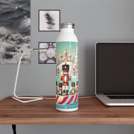 Nutcracker Candy-Striped Adventure Slim Water Bottle