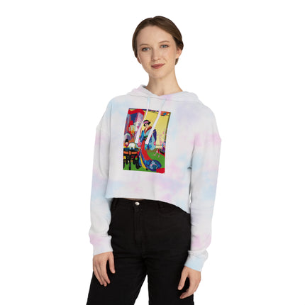 A Timeless Journey by Umberto Brunelleschi Women’s Cropped Hooded Sweatshirt