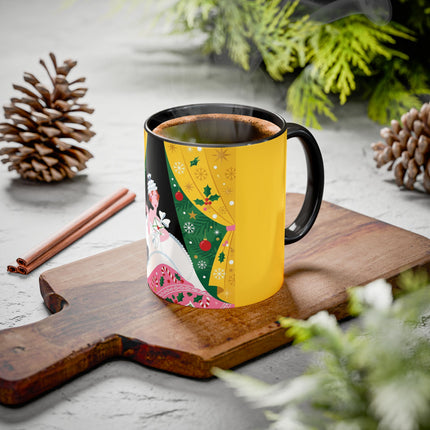 💌🎄 The Christmas Letter Of Holly House Colorful Mug – Whimsical Art Deco Holiday Charm