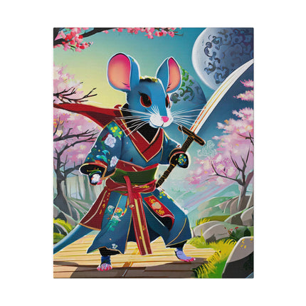 Cyber Samurai Rat Matte Canvas, Stretched, 0.75"
