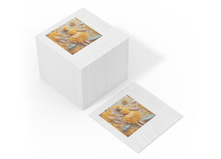 Dandelion Fairy White Coined Napkins