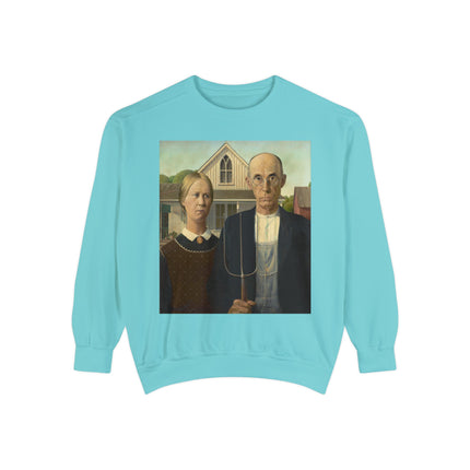 American Gothic by Grant Wood Unisex Garment-Dyed Sweatshirt