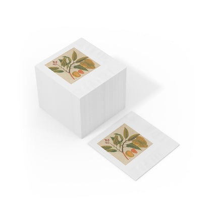 Album of watercolors of Asian fruits and flowers Pl.21 by Anonymous White Coined Napkins