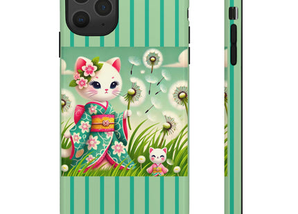 Geisha Kitten and the Dandelion Phone Cases