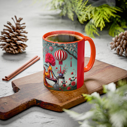 Reading in a Painted Garden Colorful Mugs (11oz, 15oz)
