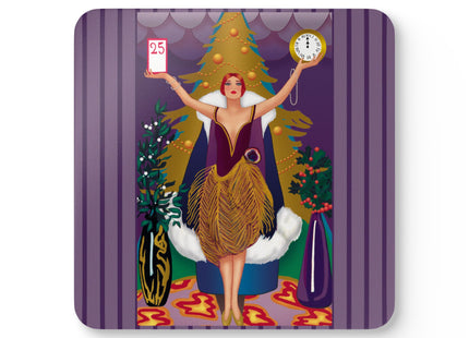 Countdown to Christmas Elegance Corkwood Coaster Set