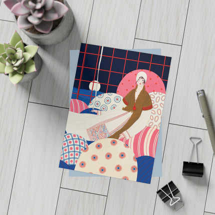 🌙🛋️ The Lady Of The Moonlit Salon Postcard Bundles – Art Deco Fashion Elegance