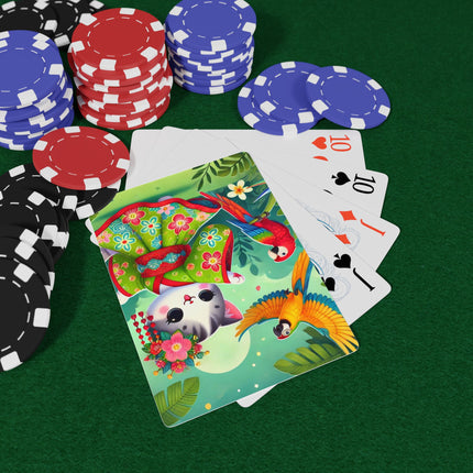 Parrot Dance of the Geisha Kitten Playing Cards