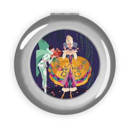 Enchanted Courtship Compact Mirror – Whimsical Elegance & Floral Romance