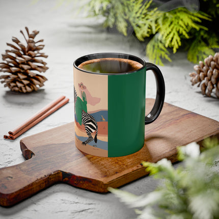 Zebra Rider Colorful Mugs – Safari Chic & Art Deco Adventure