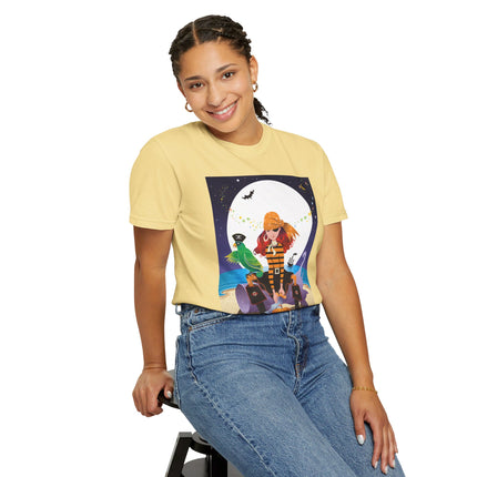 Moonlit Pirate Halloween Unisex Garment-Dyed T-shirt