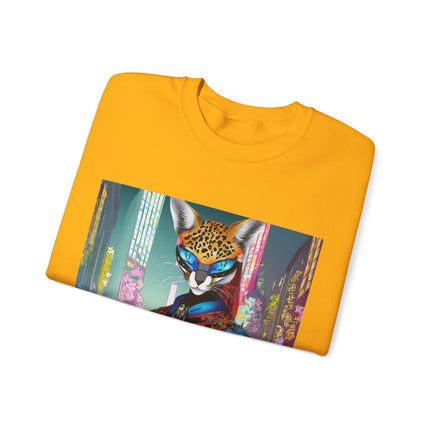 Cyber Cat Glamour Unisex Heavy Blend™ Crewneck Sweatshirt