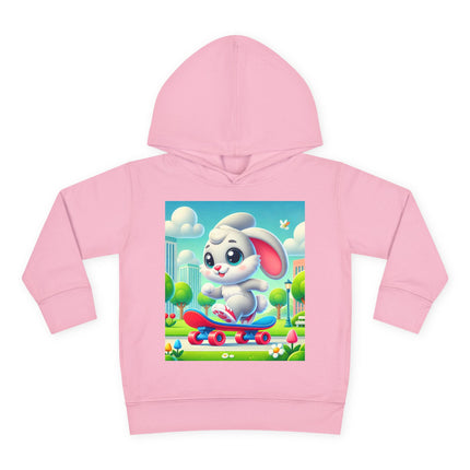 Skateboard Bunny Adventure Toddler Pullover Fleece Hoodie