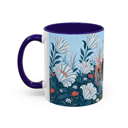 🎨💙 The Enchanted Garden Artist Colorful Mug – Art Deco Floral Whimsy