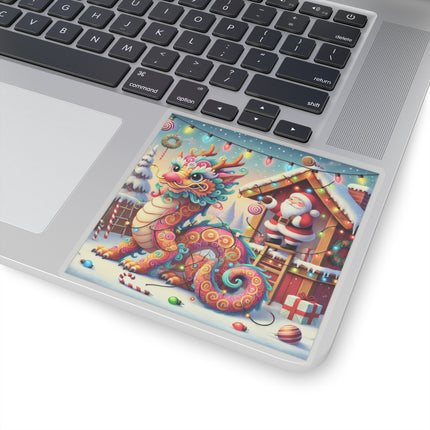 Playful Dragon's Christmas Kiss-Cut Stickers (4 Sizes)
