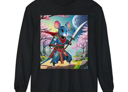 Cyber Samurai Rat Garment-dyed Long Sleeve T-Shirt