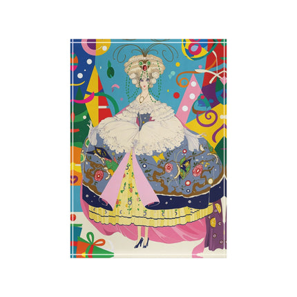 🎀✨ The Christmas Court Of Joy Acrylic Art Block – Art Deco Holiday Fantasy