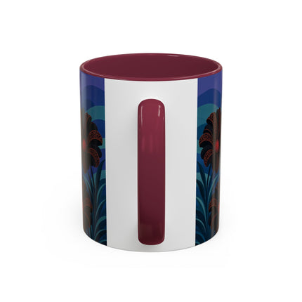 🖤🌺 The Midnight Floral Acrobat Colorful Mug – Art Deco Fashion Whimsy