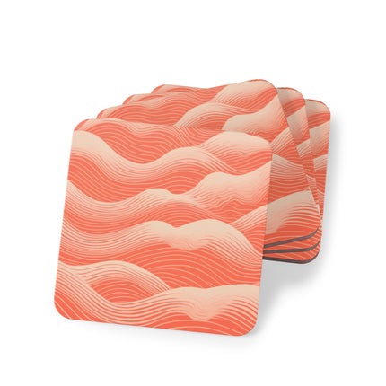 Hues of Orange and Beige Wave Pattern Coasters