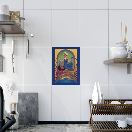 December & Tanzanite Ceramic Tile — Gem Series by Sofia Chiostri