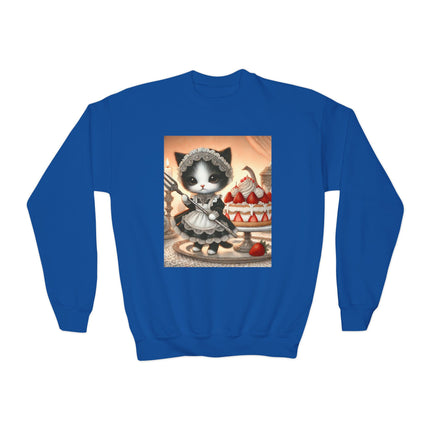 Patisserie Kitten Youth Crewneck Sweatshirt – Sweet Charm, Cozy Comfort & Storybook Delight