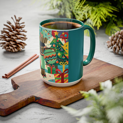 🎄✨ The Lady Of The Christmas Ornament Colorful Mug – Art Deco Holiday Fantasy